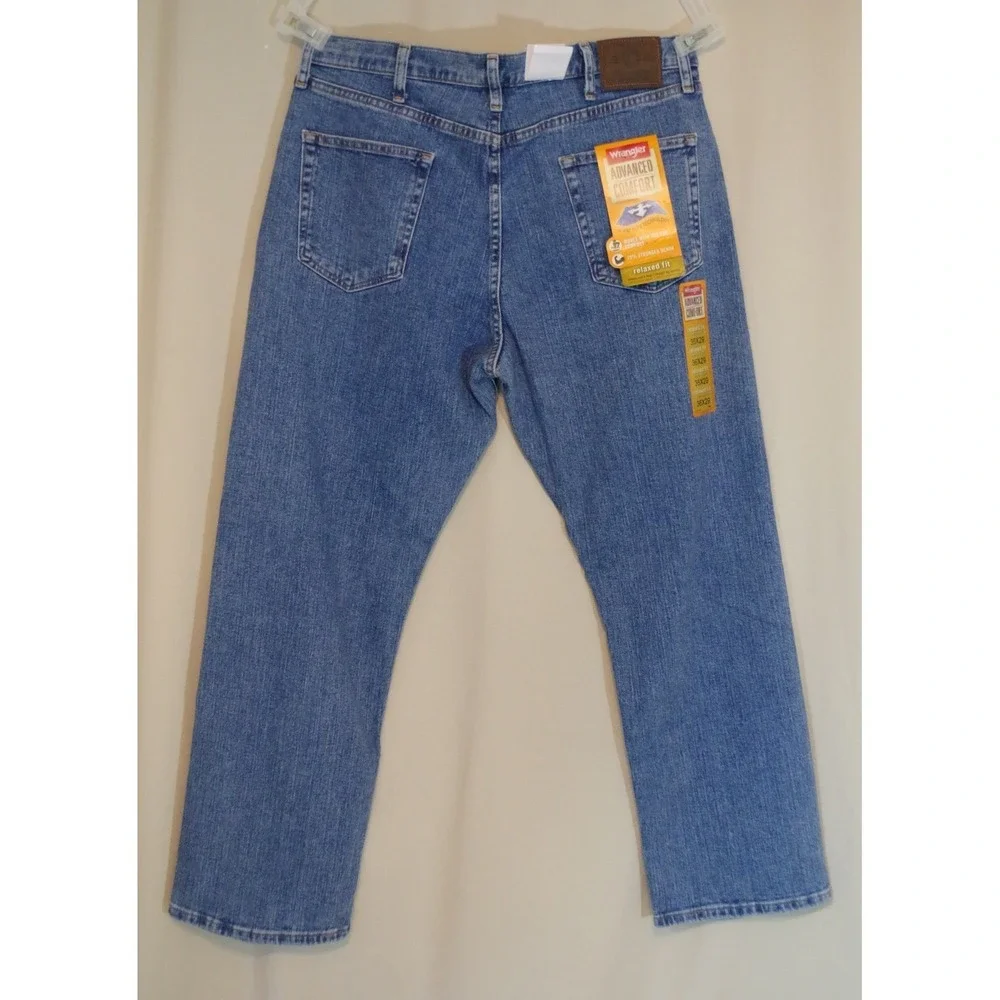 NWT Wrangler Men's 36x29‎ Advanced Comfort Relaxed Fit Jeans Blue Denim 9TRLAVS